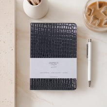 Load image into Gallery viewer, Osprey London Black Faux Snakeskin Luxury Journal