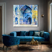 Load image into Gallery viewer, Samarkand Blue Islamic - Canvas Art