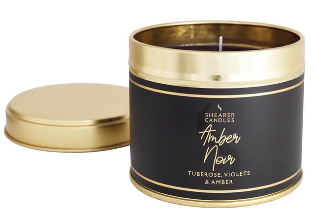 Amber Noir Oud Scented Luxury Candle Tin