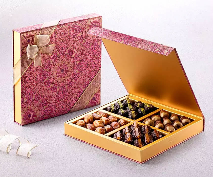 Bateel Luxury Stuffed Dates Pink Gold Diwali Gift Box Gourmet Luxe