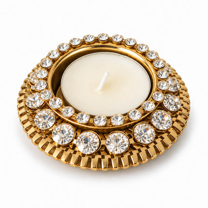 Raj Mahal Gold Crystal Diya