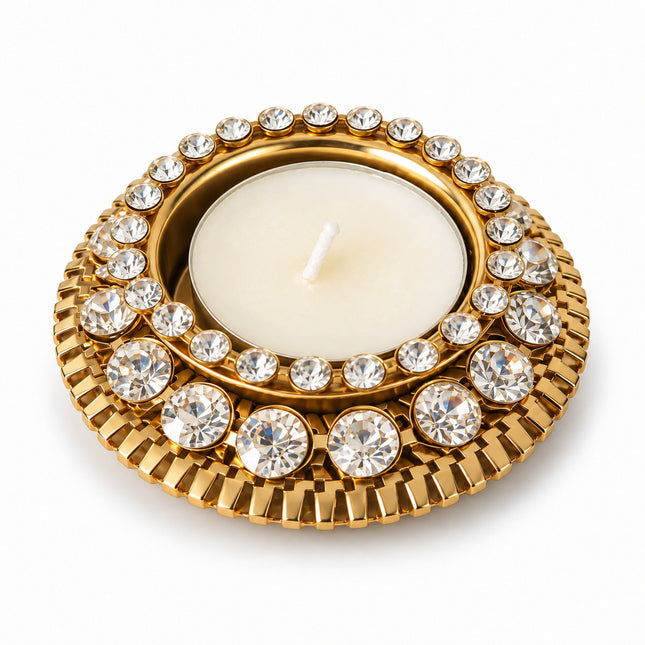 Raj Mahal Gold Crystal Diya