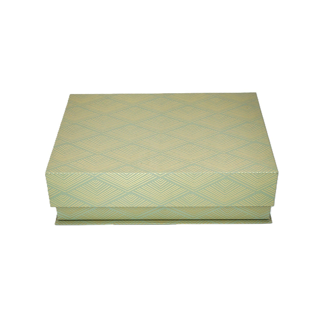 Mint & Gold Diwali Gift Hamper Box (Empty)