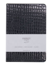 Load image into Gallery viewer, Osprey London Black Faux Snakeskin Luxury Journal
