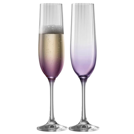 Purple Ombré Champagne Flutes – Pair