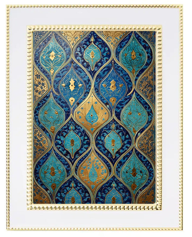 Persian Mosaic Islamic Art – Blue & Gold | Ramadan & Eid Gift