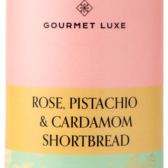 rose, pistachio & cardamom shortbread tin for luxury food hamper gifts